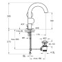 Miscelatore monocomando per lavabo VitrA Liquid 28,5 cm, versione per destrorsi - vista dettagliata