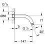 GROHE Relexa Brausearm, DN 15 - Detailansicht