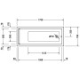 Duravit Starck Rechteck Whirlwanne 170 x 70 cm mit Combi-System E, einer Rückenschräge - technische Ansicht