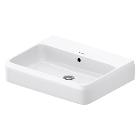 Lavabo Duravit Qatego 60 x 47 cm brossé, sans trou de robinet, avec HygieneGlace