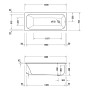Duravit Qatego Rechteck-Whirlwanne mit Combi-System E 160 x 70 cm, Einbauversion - Detailansicht