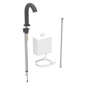 Robinet de lavabo Geberit Piave à montage sur pied, alimentation réseau, avec boîtier de fonction AP