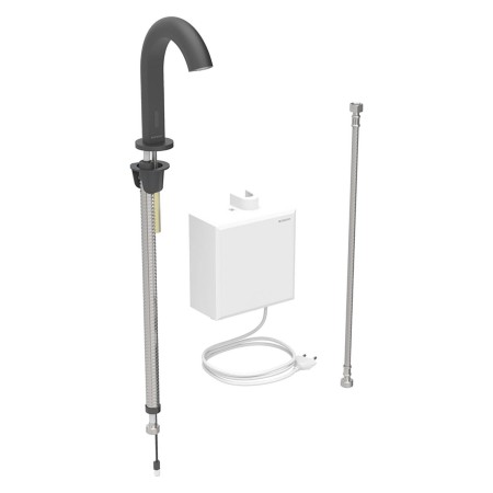 Robinet de lavabo Geberit Piave à montage sur pied, alimentation réseau, avec boîtier de fonction AP
