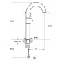 Miscelatore monocomando per lavabo VitrA Liquid 39 cm, versione per destri - vista dettagliata