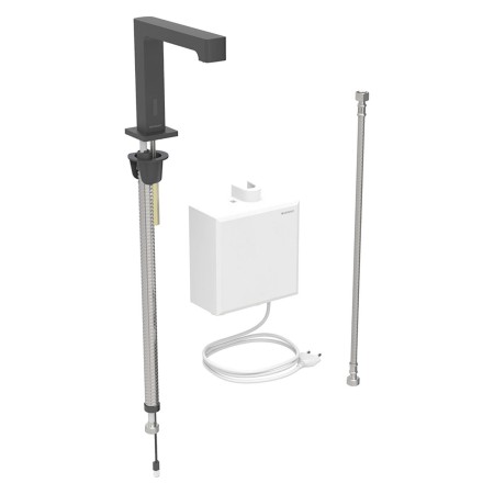 Robinet de lavabo Geberit Brenta à montage sur pied, alimentation électrique, avec boîtier de fonction AP