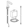 Robinet de lavabo Geberit Brenta à montage sur pied, alimentation électrique, avec boîtier de fonction AP - vue détaillée