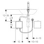 Robinet de lavabo Geberit Brenta à montage sur pied, alimentation électrique, avec boîtier de fonction AP