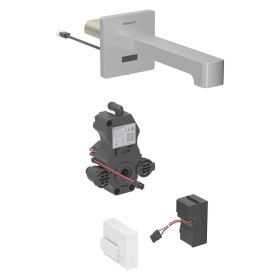 Robinet de lavabo mural Geberit Brenta, alimentation secteur, pour boîte de fonction UP