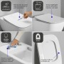 Abattant de WC universel Duravit carré avec frein de chute - vue technique