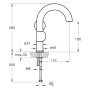 Mitigeur de lavabo monocommande VitrA Liquid 28,5 cm, version pour droitiers - vue détaillée