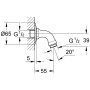 GROHE Relexa Brausearm, DN 15 - Detailansicht