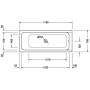 Baignoire rectangulaire Duravit D-Code 170 x 70 cm avec Jet Project - vue détaillée