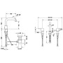 Robinet de lavabo 3 trous Duravit C.1 avec bonde à tirette 14 cm - vue détaillée