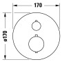 Duravit Thermostatarmaturen Thermostat Unterputz Set, 1 Verbraucher, rund - technische Ansicht