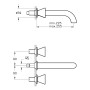 Rubinetto per lavabo a due maniglie VitrA Liquid 25,5 cm - vista dettagliata