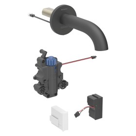 Rubinetto per lavabo a parete Geberit Piave, alimentazione di rete, per scatola di funzioni UP