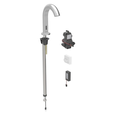 Robinet de lavabo Geberit Piave à montage sur pied, alimenté par batterie, pour boîte de fonction UP
