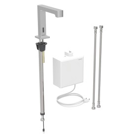 Robinet de lavabo Geberit Brenta, montage sur pied, alimentation secteur, avec boîtier de fonction AP