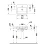 Duravit Qatego Halbeinbauwaschtisch 55 x 47 cm - Detailansicht