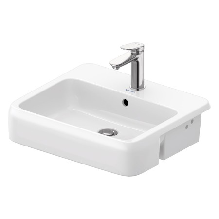 Duravit Qatego Vasque encastrée à moitié 55 x 47 cm, avec HygieneGlace