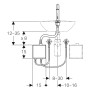 Robinet de lavabo Geberit Piave à montage sur pied, alimentation secteur, avec boîtier de fonction AP