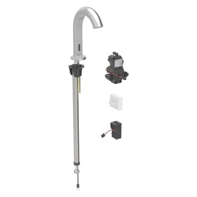 Robinet de lavabo Geberit Piave à montage sur pied, alimentation secteur, pour boîtier de fonction UP
