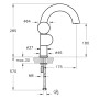 Mitigeur de lavabo monocommande VitrA Liquid 28,5 cm, version gaucher - vue détaillée