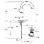 Mitigeur de lavabo monocommande VitrA Liquid 28,5 cm, version gaucher - vue détaillée