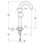 Mitigeur de lavabo monocommande VitrA Liquid 39 cm, version pour gaucher - vue détaillée