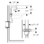 Geberit Piave Waschtischarmatur Standmontage, Batteriebetrieb, für UP-Funktionsbox