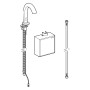 Robinet de lavabo sur pied Geberit Piave, alimenté par batterie, avec boîtier de fonction AP - vue détaillée