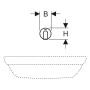 Geberit Piave Waschtischarmatur Wandmontage, Generatorbetrieb, für UP-Funktionsbox - technische Ansicht