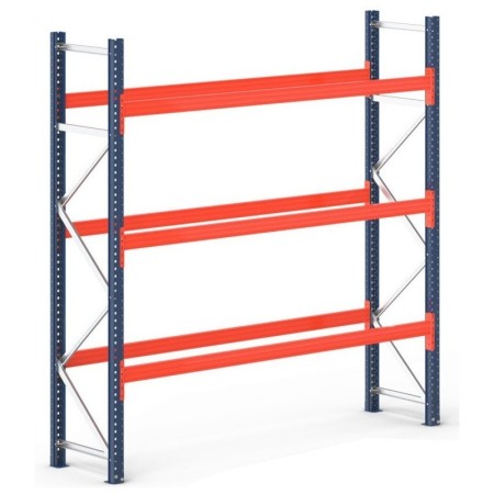 Wolfstahl PALETTENREGAL GRUNDELEMENT 4.5m hoch - 2.7m breit - 110cm tief 12 Palettenplätze