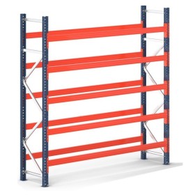 Wolfstahl PALETTENREGAL GRUNDELEMENT 7.5m hoch - 2.7m breit - 110cm tief 18 Palettenplätze