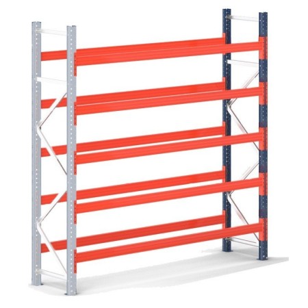 Wolfstahl PALETTENREGAL ANBAUELEMENT 7.5m hoch - 2.7m breit - 110cm tief 18 Palettenplätze