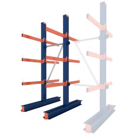 Wolfstahl KRAGARMREGAL DOPPELSEITIG GRUNDELEMENT 3m hoch - 80cm armtiefe - 1.1m breit