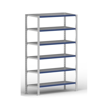 Wolfstahl EVOLUTION GRUNDREGAL 2.5m hoch - 40cm tief - 100cm breit - 6 Ebene, grau