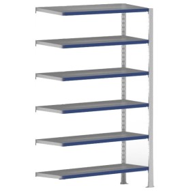 Wolfstahl EVOLUTION ANBAUREGAL 2.5m hoch - 40cm tief - 100cm breit - 6 Ebene, grau