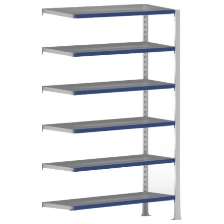 Wolfstahl EVOLUTION ANBAUREGAL 2.5m hoch - 40cm tief - 100cm breit - 6 Ebene, grau