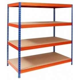 Wolfstahl WEITSPANNREGAL Large - 176cm hoch - 160cm breit - 60cm tief - 4 Ebene - Blau