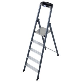 Krause Monto Stufen-Stehleiter SePro S eloxiert 5 Stufen