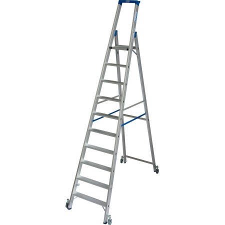 Krause Stabilo Stufen-Stehleiter, fahrbar 10 Stufen