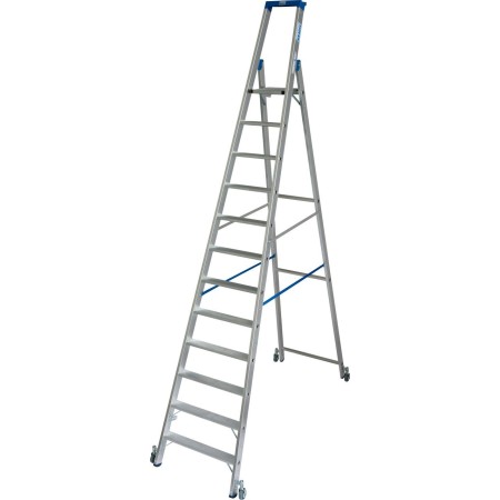 Krause Stabilo Stufen-Stehleiter, fahrbar 12 Stufen