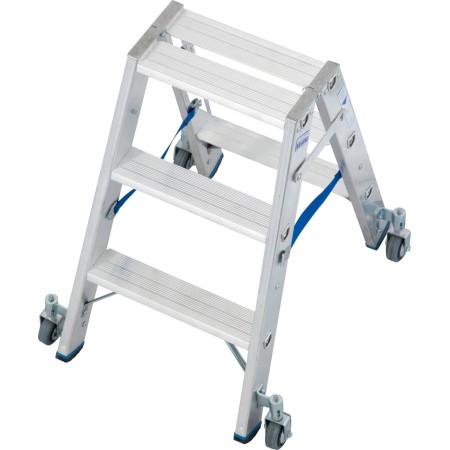 Krause Stabilo Stufen-Doppelleiter, fahrbar 2x3 Stufen