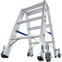 Krause Stabilo Stufen-Doppelleiter, fahrbar 2x3 Stufen - technische Ansicht