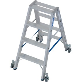 Krause Stabilo Stufen-Doppelleiter, fahrbar 2x4 Stufen