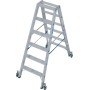 Krause Stabilo Stufen-Doppelleiter, fahrbar 2x6 Stufen