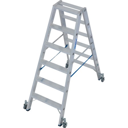 Krause Stabilo Stufen-Doppelleiter, fahrbar 2x6 Stufen