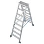Krause Stabilo Stufen-Doppelleiter, fahrbar 2x8 Stufen