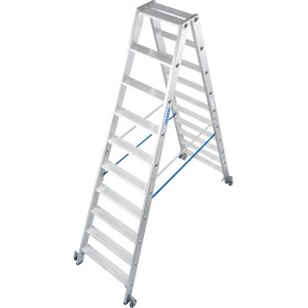 Krause Stabilo Stufen-Doppelleiter, fahrbar 2x10 Stufen